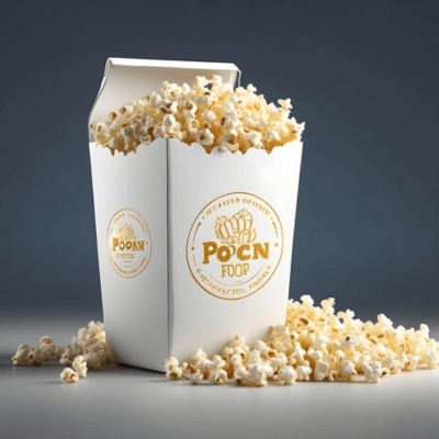 Popcorn Box with Gold Foiling