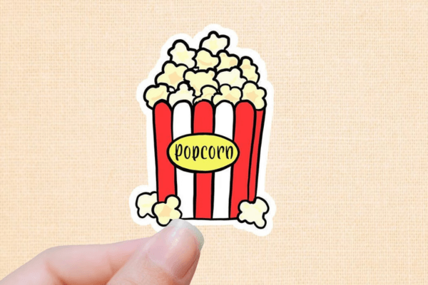 die cut popcorn stickers